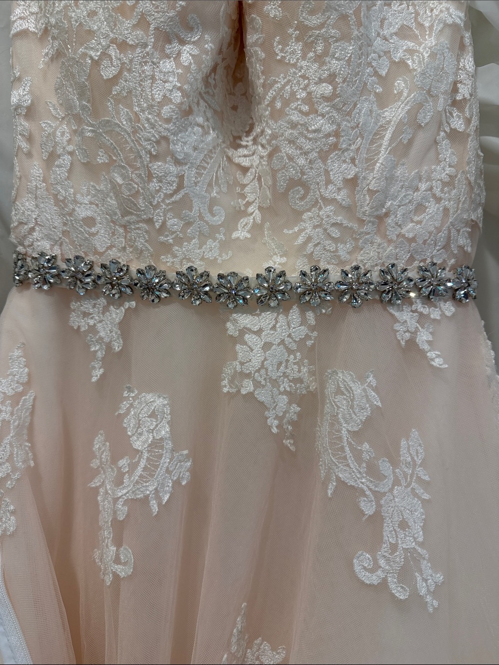 Bridal rhinestone flower sash / belt